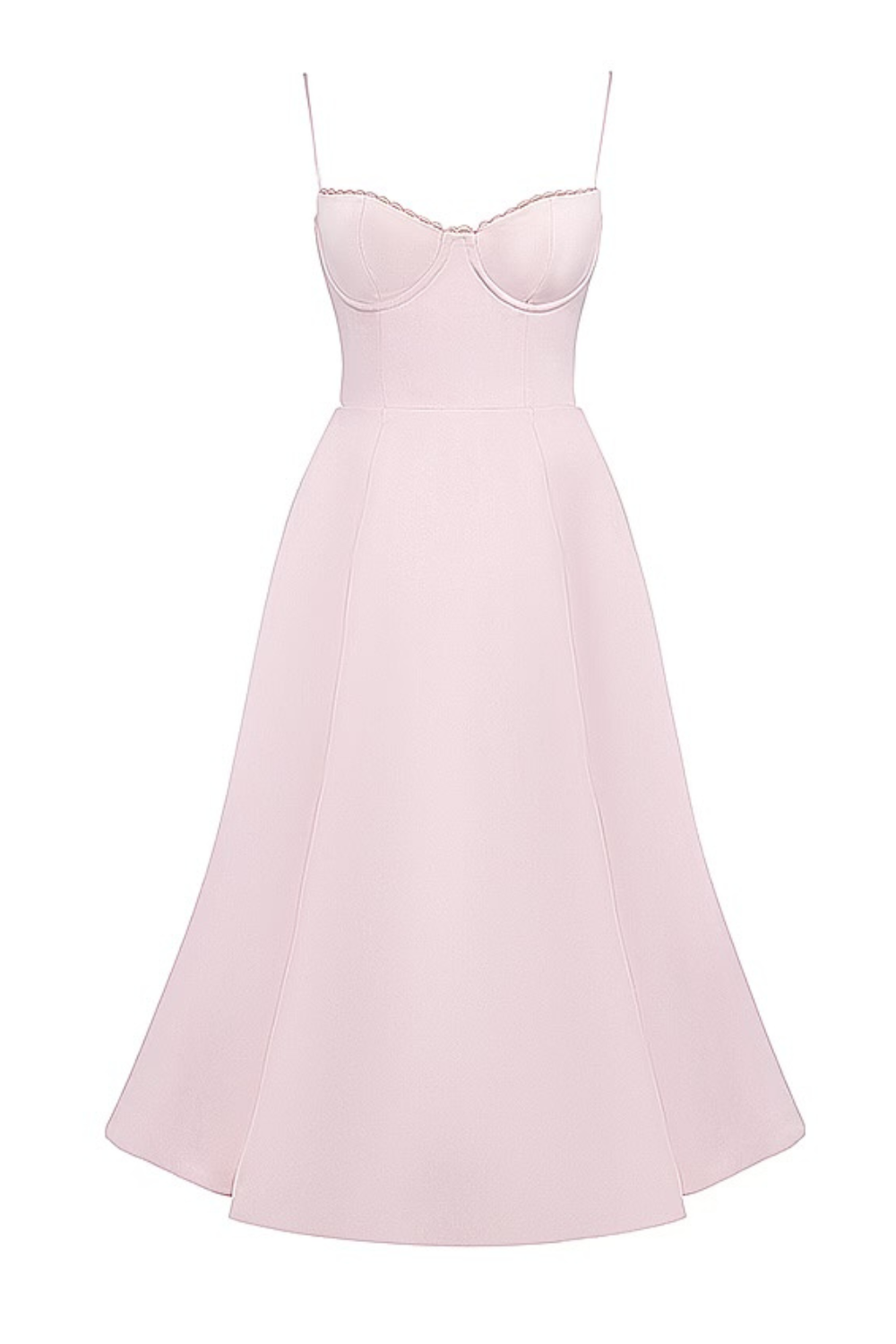 LAURA PINK - ROBE MIDI AJUSTEE AVEC DECOLLETE EN COEUR