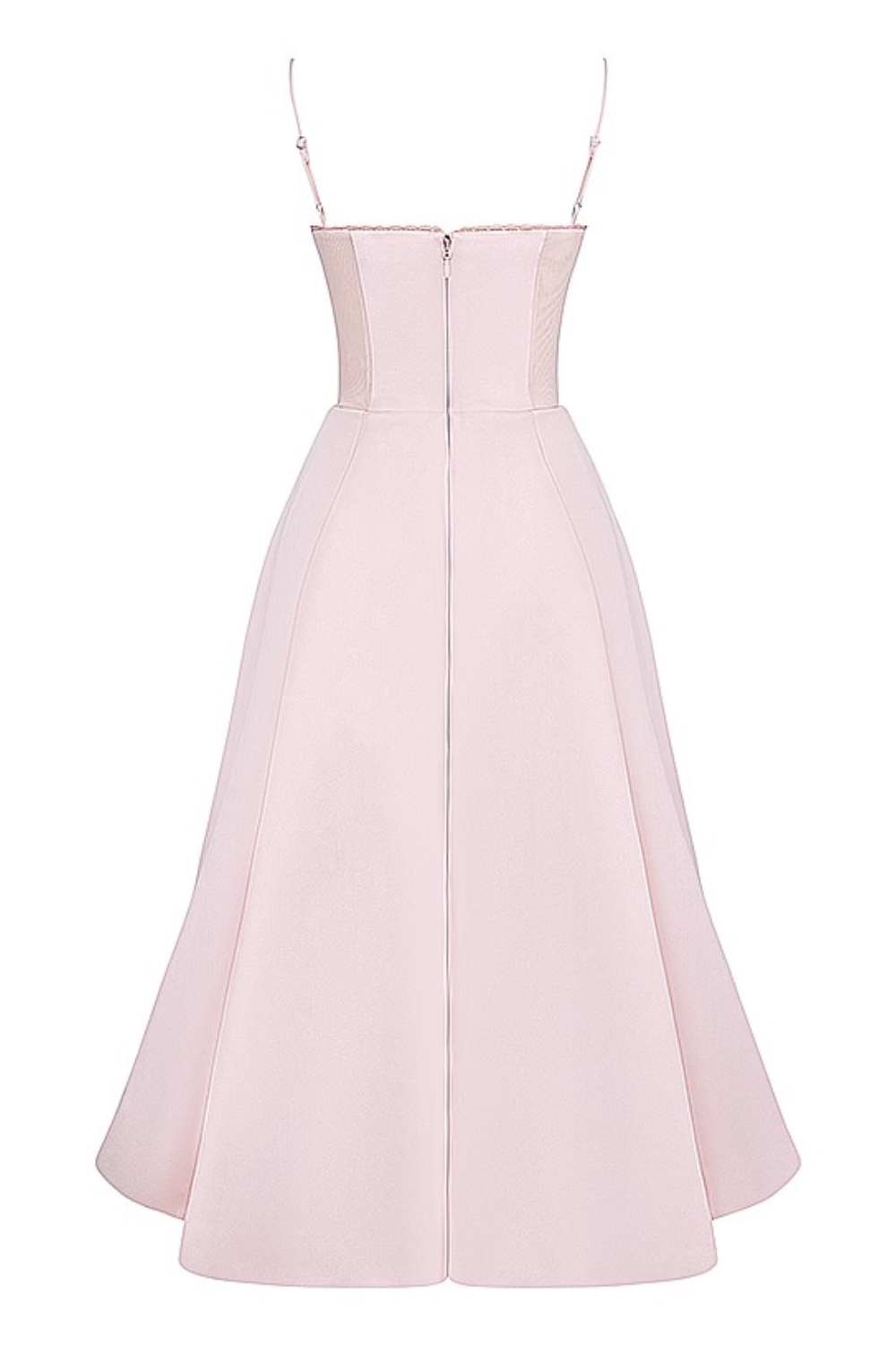 LAURA PINK - ROBE MIDI AJUSTEE AVEC DECOLLETE EN COEUR