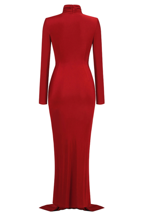 SCARLETT - Robe longue col montant