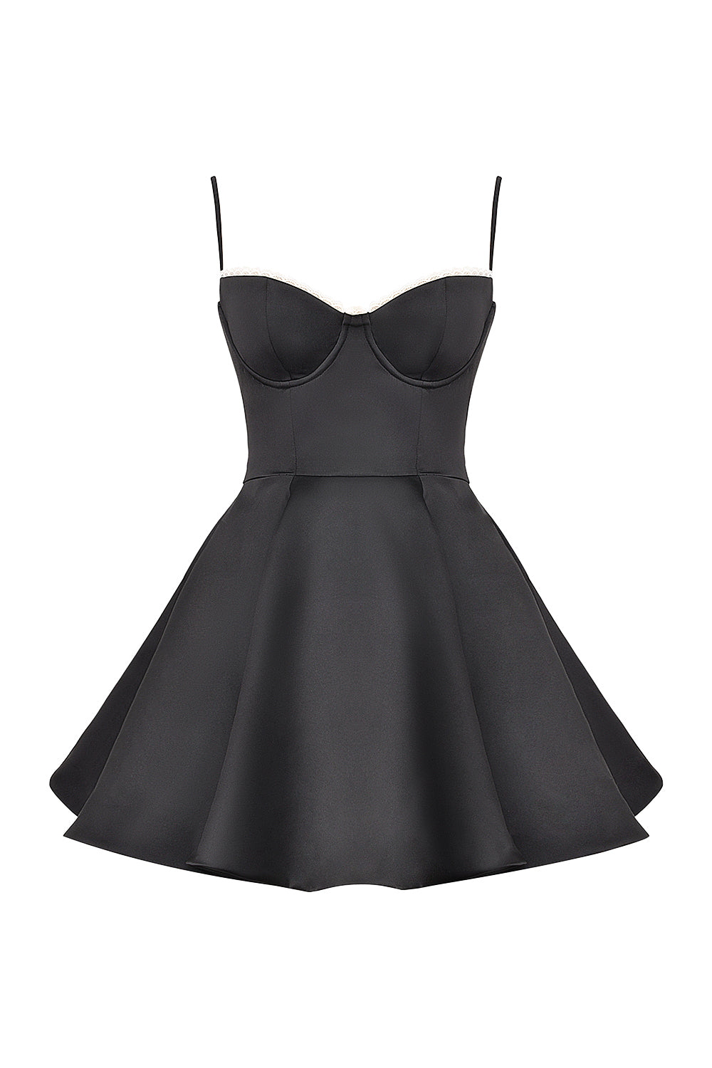 CELINE BLUSH - Robe Bustier Évasée en Satin avec Tulle