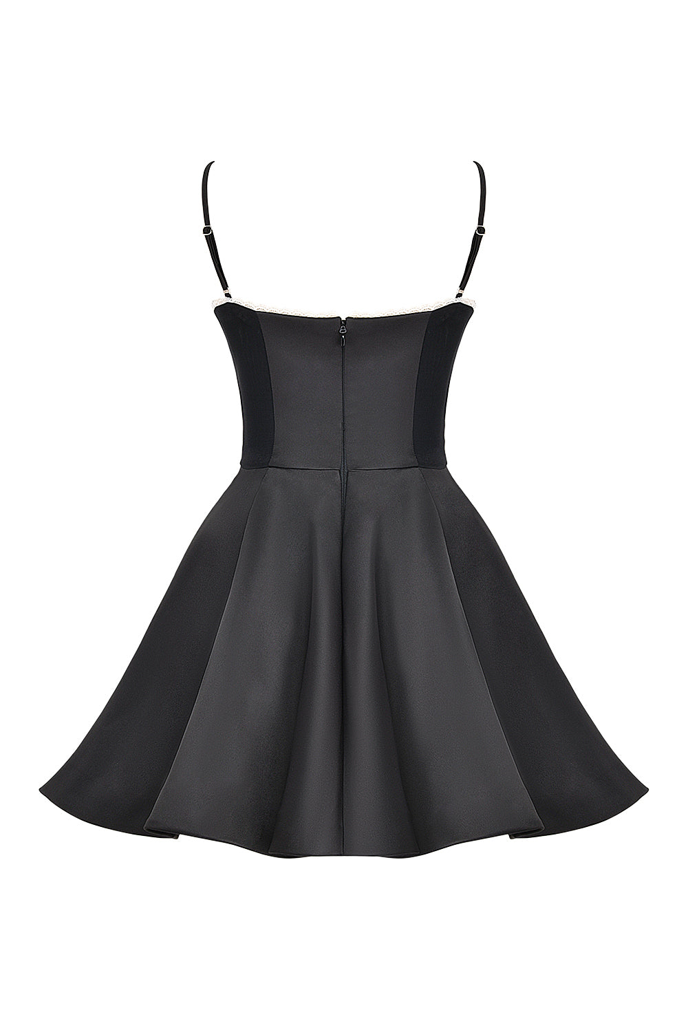 CELINE BLUSH - Robe Bustier Évasée en Satin avec Tulle