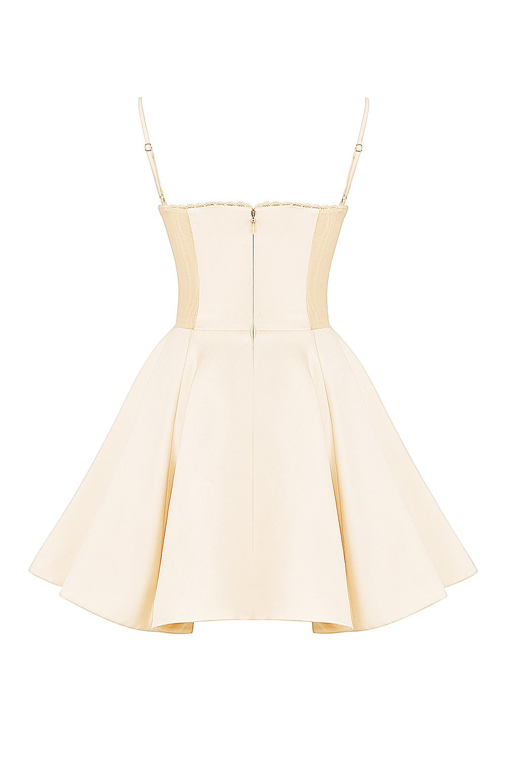 CELINE BLUSH - Robe Bustier Évasée en Satin avec Tulle
