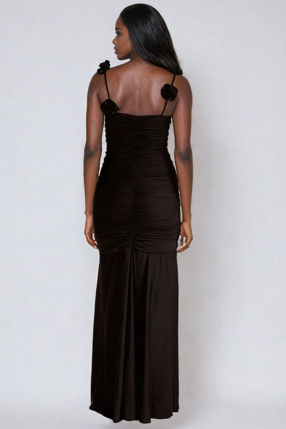 ROBE NOIRE PLISSE AVEC FENTE - DRESS ON HEELS