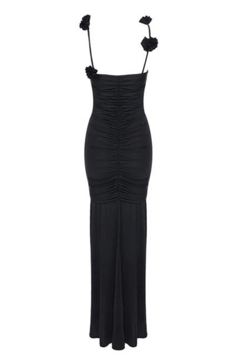 ROBE NOIRE PLISSE AVEC FENTE - DRESS ON HEELS