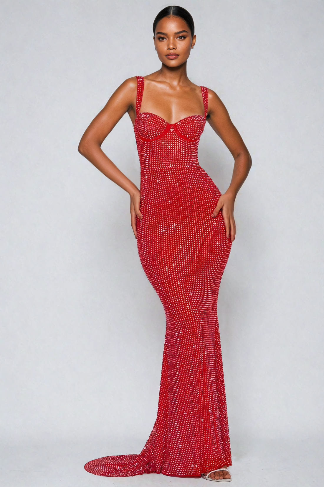 CAISSIE RED ROBE LONGUE DE SOIREE SIRENE